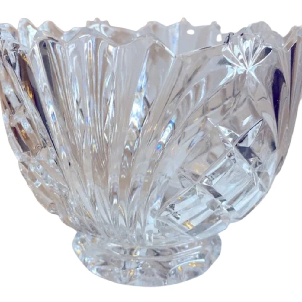 Vintage American Brilliant Cut 24% Lead Glass Crystal Bowl